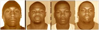 Henderson footballers Donald R. Bell, 23; Arkeith D. Cozart, 21; Marvin G. Prude, 21; and Malcolm Anthony Bailey