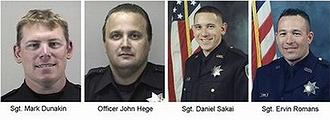 OPD&ndash;Sgt. Mark Dunakin, Officer John Hege, Sgt. Daniel Sakai, Sgt. Ervin Romans 